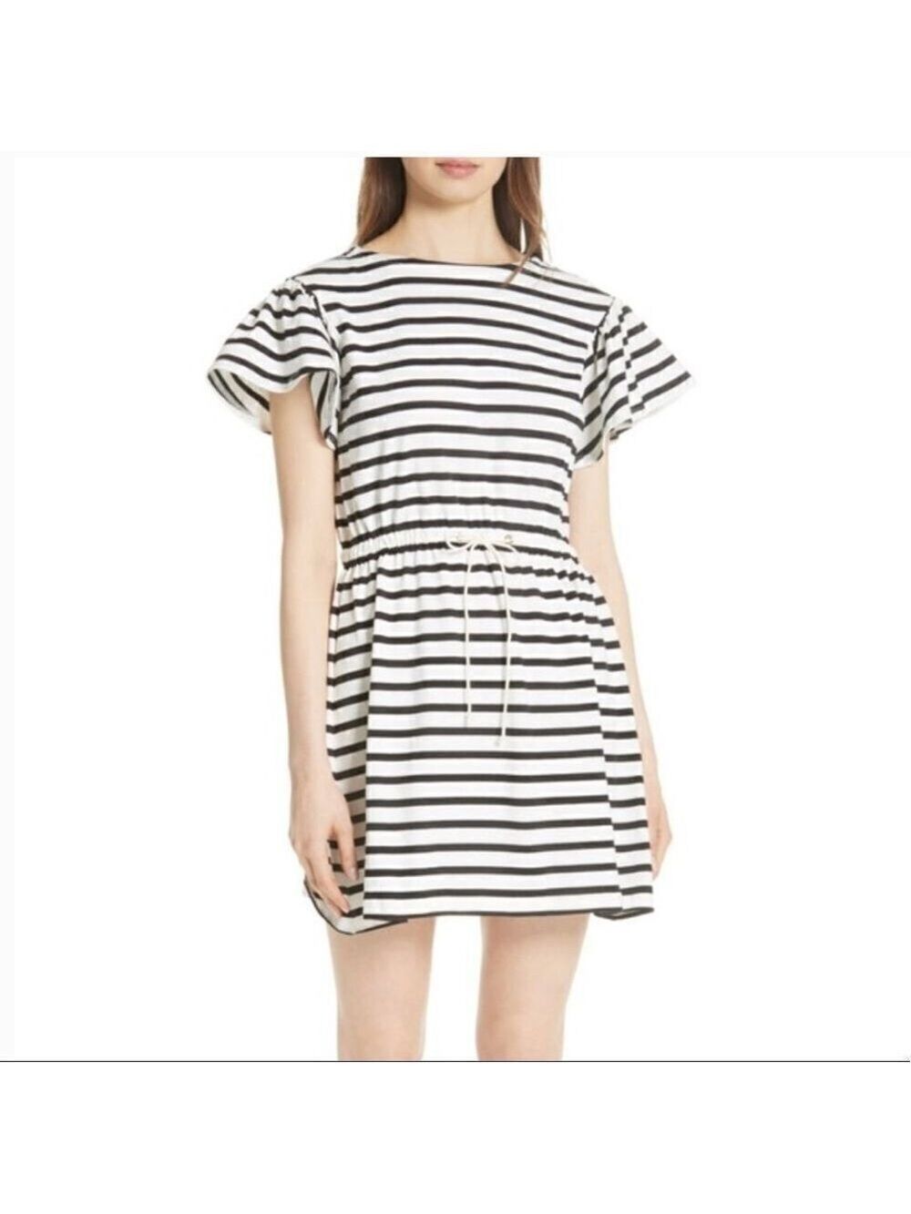 Kate Spade New York Tie Waist Flutter Sleeve Dress